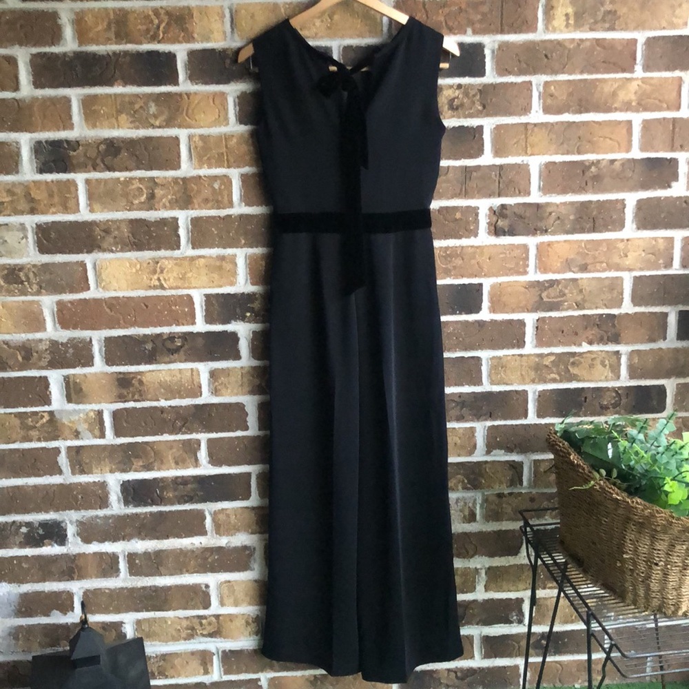 BODEN Black Jumpsuit Velvet Belt Flare Leg - Picture 5 of 8
